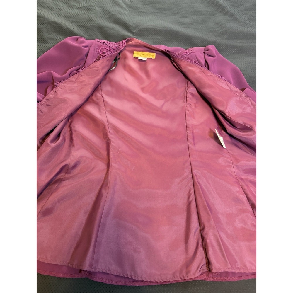 Vtg 80s Scott McClintock 2 Pc Maxi Skirt Suit~8~Purple Lace Trim Victorian Style - Picture 13 of 16